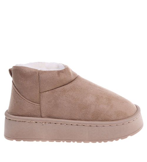 Kozaki śniegowce krótkie beżowe ocieplane /F10-1 18350 T266/