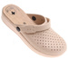 Beżowe kryte ażurowe klapki damskie /F3-1 17907 T189