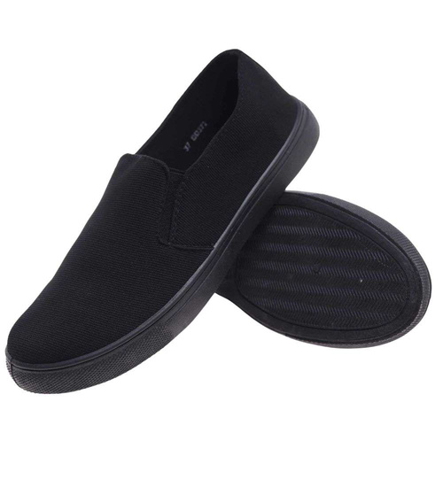 Wsuwane czarne trampki slip on /A1-3 18793 S174/