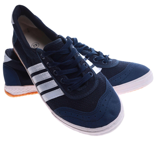 Granatowe materiałowe trampki halówki męskie sznurowane /A6-1 17458 T139/