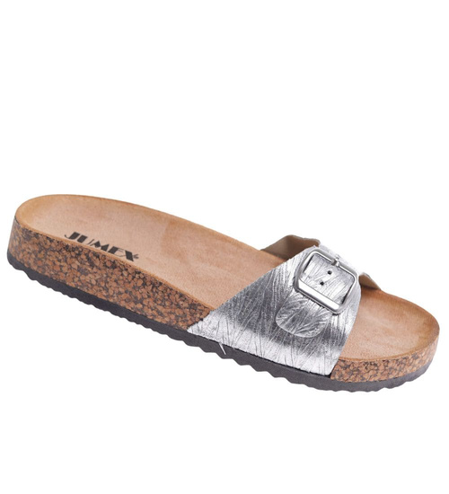 Srebrne profilowane klapki damskie /G8-2 17717 T182/