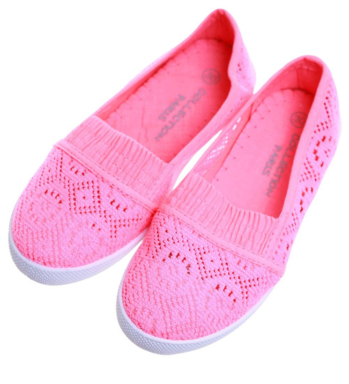 Fuksjowe ażurowe tenisówki dziewczęce /F4-2 15835 T069/