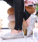 Srebrne ażurowe balerinki espadryle /C7-2 14026 T390/