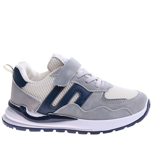 Szaro granatowe chłopięce buty sportowe sneakersy /G8-3 17234 T289/