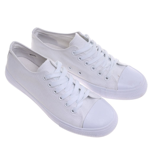 Klasyczne białe trampki damskie z niską cholewką OST494