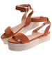Brązowe damskie sandały na platformie /B4-1 17688 G145/