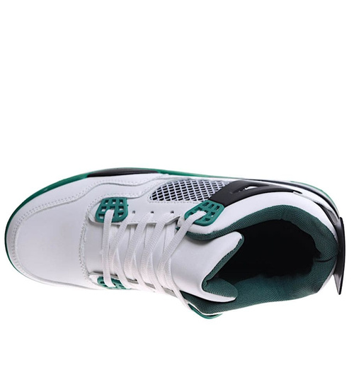 Wysokie męskie buty sportowe sneakersy White Green /B1-2 17217 T682/