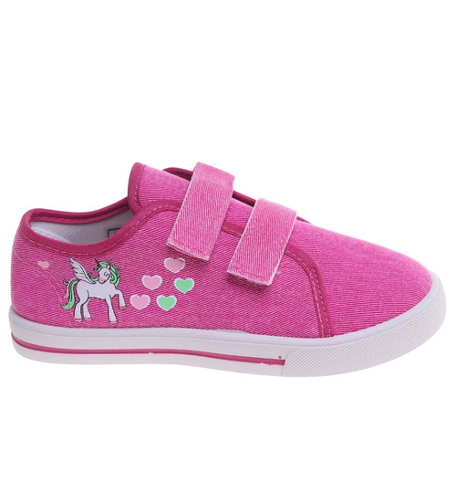 Fuksjowe tenisówki dla dziewczynki na rzepy /E6-1 18109 T189/