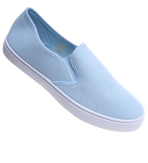 Błękitne męskie trampki slip on /A4-2 18145 T280/
