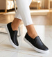 Trampki czarne wsuwane ażurowe tenisówki slip on /F3-2 14771 T184/