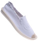 Białe espadryle z szarpaniami /F7-2 18728 T285/