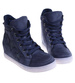 Granatowe sneakersy na niskim koturnie /C7-2 10540 T393/