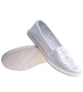 Srebrne ażurowe balerinki espadryle /C7-2 14026 T390/