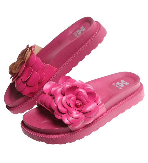 Plażowe różowe klapki damskie /D2-1 17865 S098/