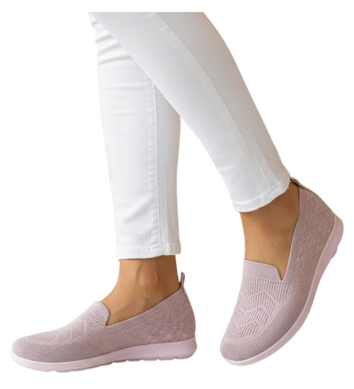 Wkładane różowe damskie buty sportowe /G4-2 14146 T234/