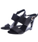 Czarne damskie sandały na koturnie /F9-2 14143 S190/