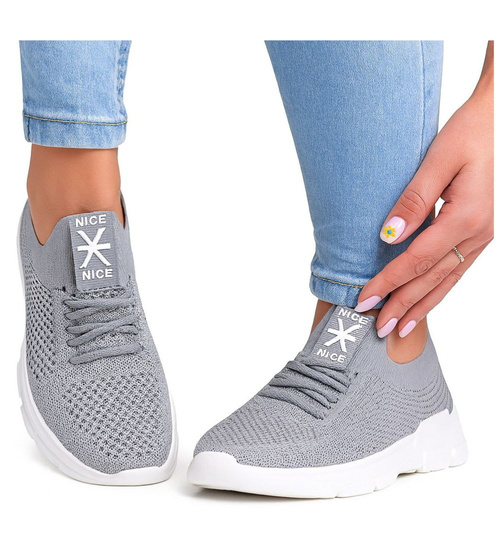 Szare wsuwane buty sportowe /G5-2 16136 T280/