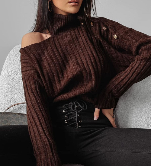 Brązowy golf damski Ashley Olavoga /H UB669 L987/