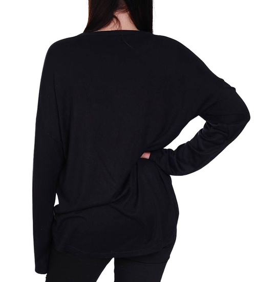Czarna bluzka damska oversize /H UB818 S235/