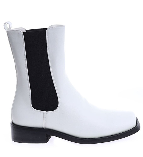 Wysokie białe botki sztyblety /E10-2 15142 S238/