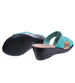 Turkusowe klapki na niskim obcasie z nacięciami /H2 14307 T005/