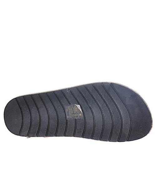 Czarne damskie klapki na platformie /G5-2 10955 T294/