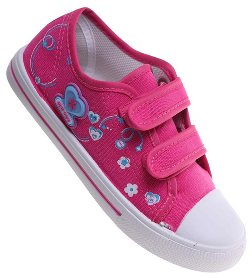 Dziewczęce różowe tenisówki na rzepy /F10-2 18037 T186/