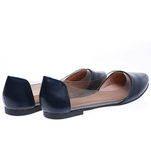Transparentne granatowe balerinki /G13-2 15850 T190/