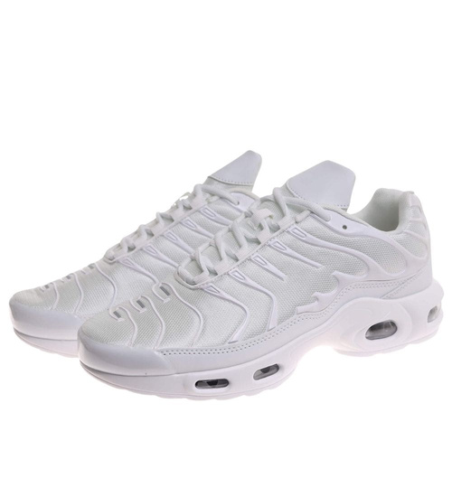 Białe sznurowane męskie buty sportowe /B4-3 17967 W388/