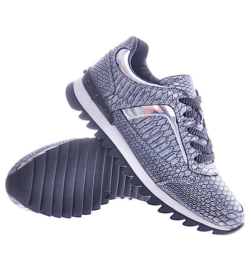 Damskie trampki sneakersy srebrne /E6-1 12549 T285/