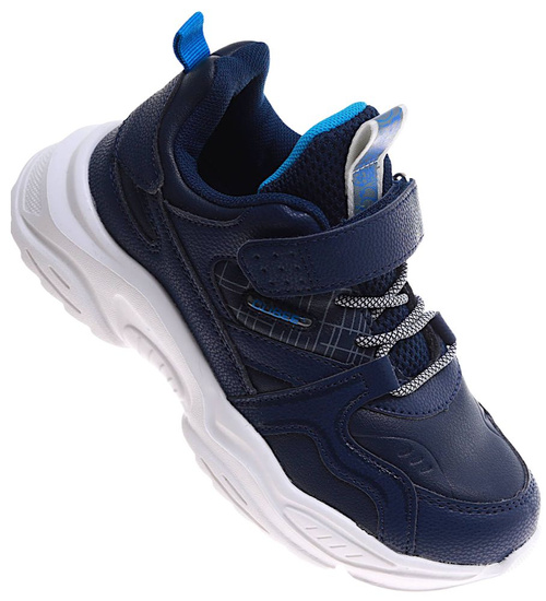 Uniwersalne dziecięce granatowe buty sportowe na rzepy /A2-1 16832 T289/
