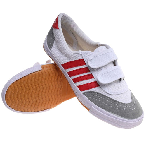 Białe trampki halówki na rzepy /D8-1+H2 18083 T186/