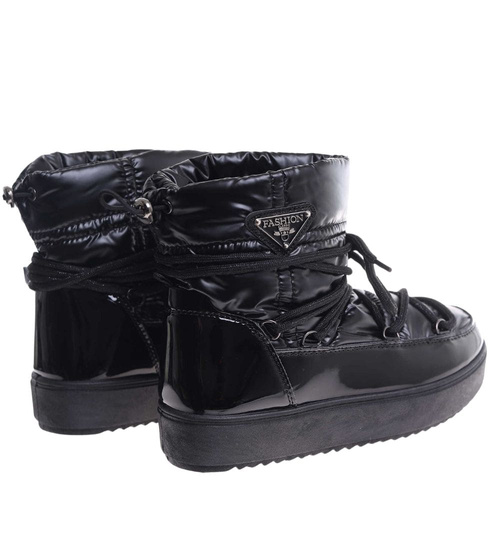 Ocieplane śniegowce damskie Czarne /A1-2 18569 W343/