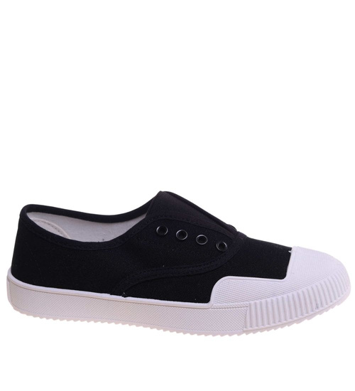 Wsuwane czarne trampki damskie /F4-1 15970  G150/