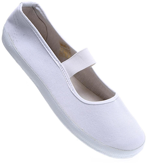 Baleriny tenisówki wsuwane białe czeszki /G6-1 15528 T4-3/