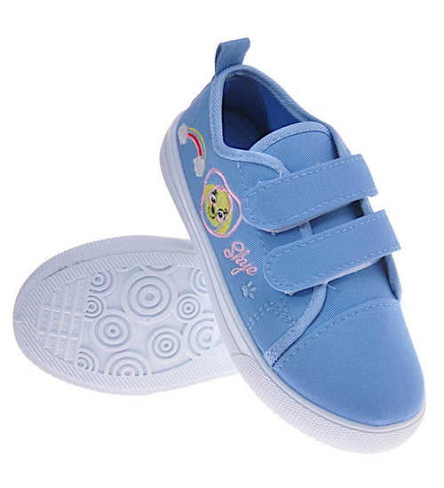 Niebieskie trampki dziewczęce na rzepy /A8-3 10874 T191/