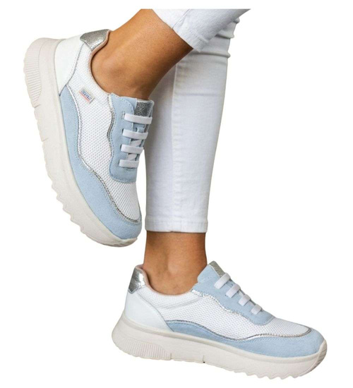 Sportowe buty damskie pastelowe Baby Blue /J6-2 18472 W12-3/