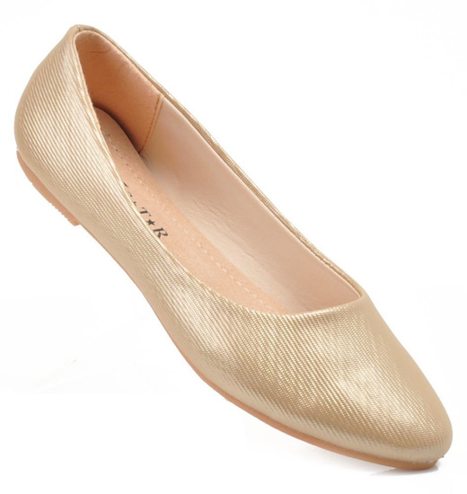 Modne damskie balerinki na wiosnę Beżowe /B6-2 2764 S122/