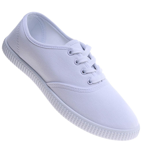 Sznurowane białe tenisówki damskie /G12-3 13389 T232/