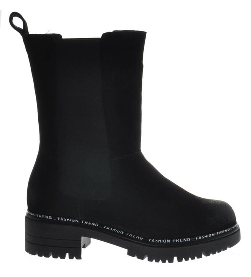 Kozaki damskie z krótką cholewką Czarne /E6-1 9990 S199/