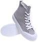 Szare wysokie trampki damskie z tkaniny /A3-2 15962 G157/