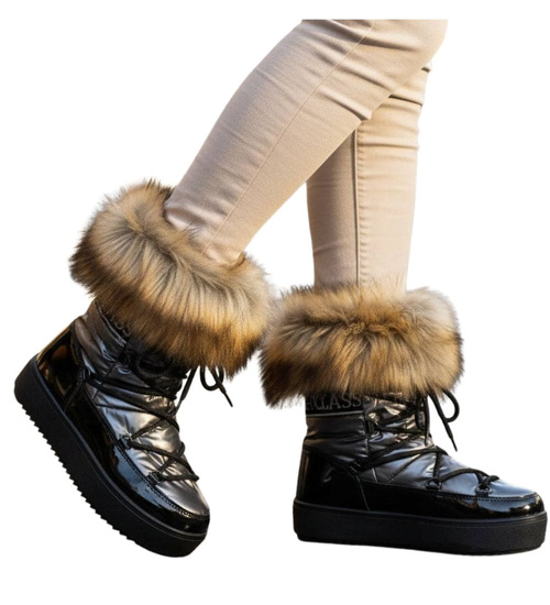 Zimowe kozaki śniegowce z futerkiem Gun /D2-1 18611 T400/