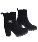 Czarne botki damskie na obcasie słupku OST453