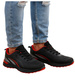 Sznurowane męskie czarno czerwone buty sportowe /F6-3 18094 T286/