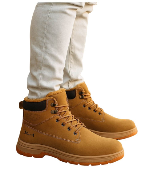 Grubo ocieplane męskie buty trekkingowe /B4-3 18353 T485/