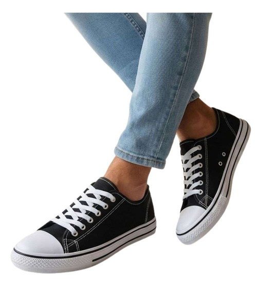 Czarne trampki z niską cholewką /C6-1 13757 T199/