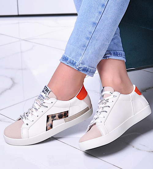 Trampki damskie z eko skóry Leopard /F2-3 10607 W243/