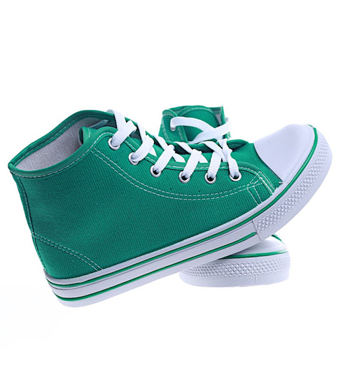 Wysokie trampki damskie zielne /A4-3 13870 S097/