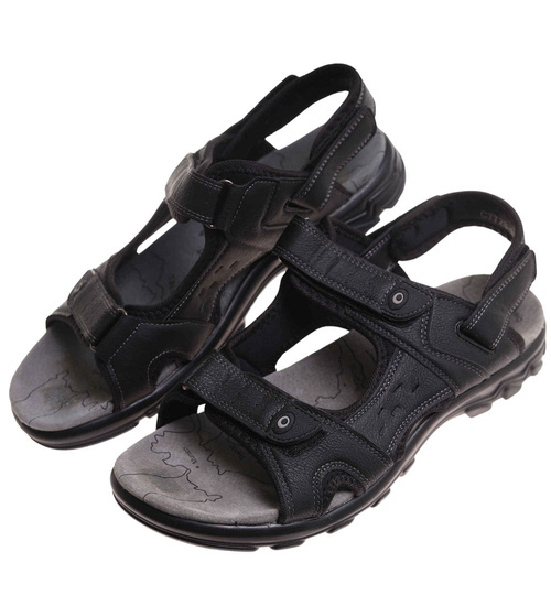 Sandały klapki męskie Czarne nad wymiar /A4-1 17880 T582/