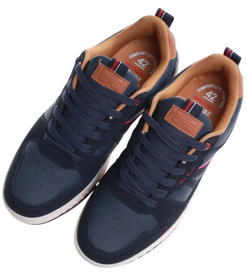 Sznurowane granatowe trampki męskie Badoxx /C6-2 17245 T781/